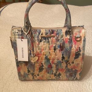 BRAHMIN SUPERBLOOM MELBOURNE SMALL CAROLINE SATCHEL NWT